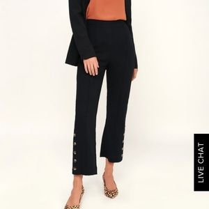 Black button side pants